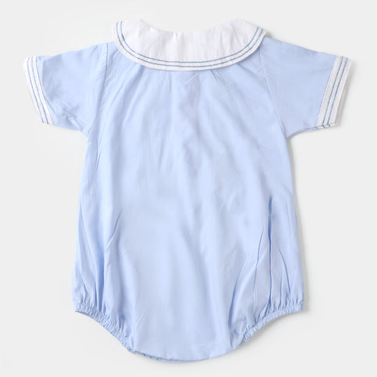 Infant Boys Woven Romper Stars - SKY BLUE