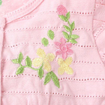 Infant Girls Knitted Romper Flower Bunch  - LAVENDER