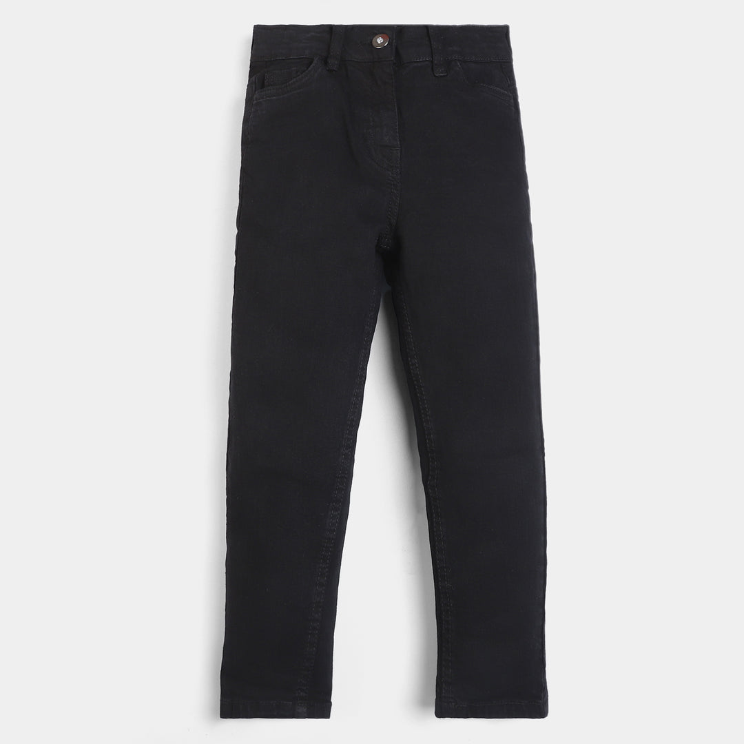 Girls Denim Pant Basic F-23-BLACK
