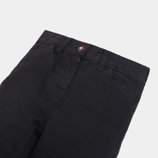 Girls Denim Pant Basic F-23-BLACK