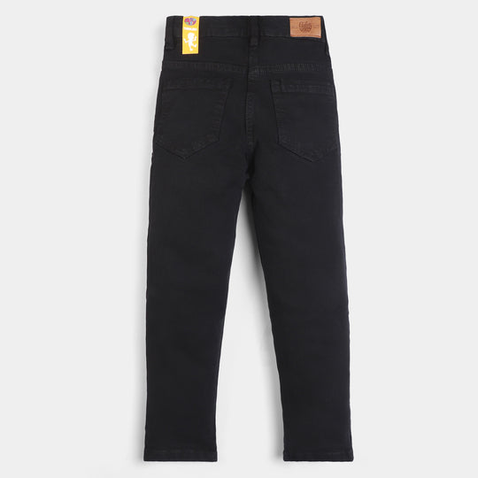 Girls Denim Pant Basic F-23-BLACK