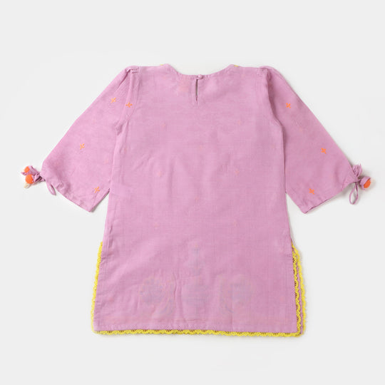 Girls Jacquard Embroidered Kurti Peekaboo