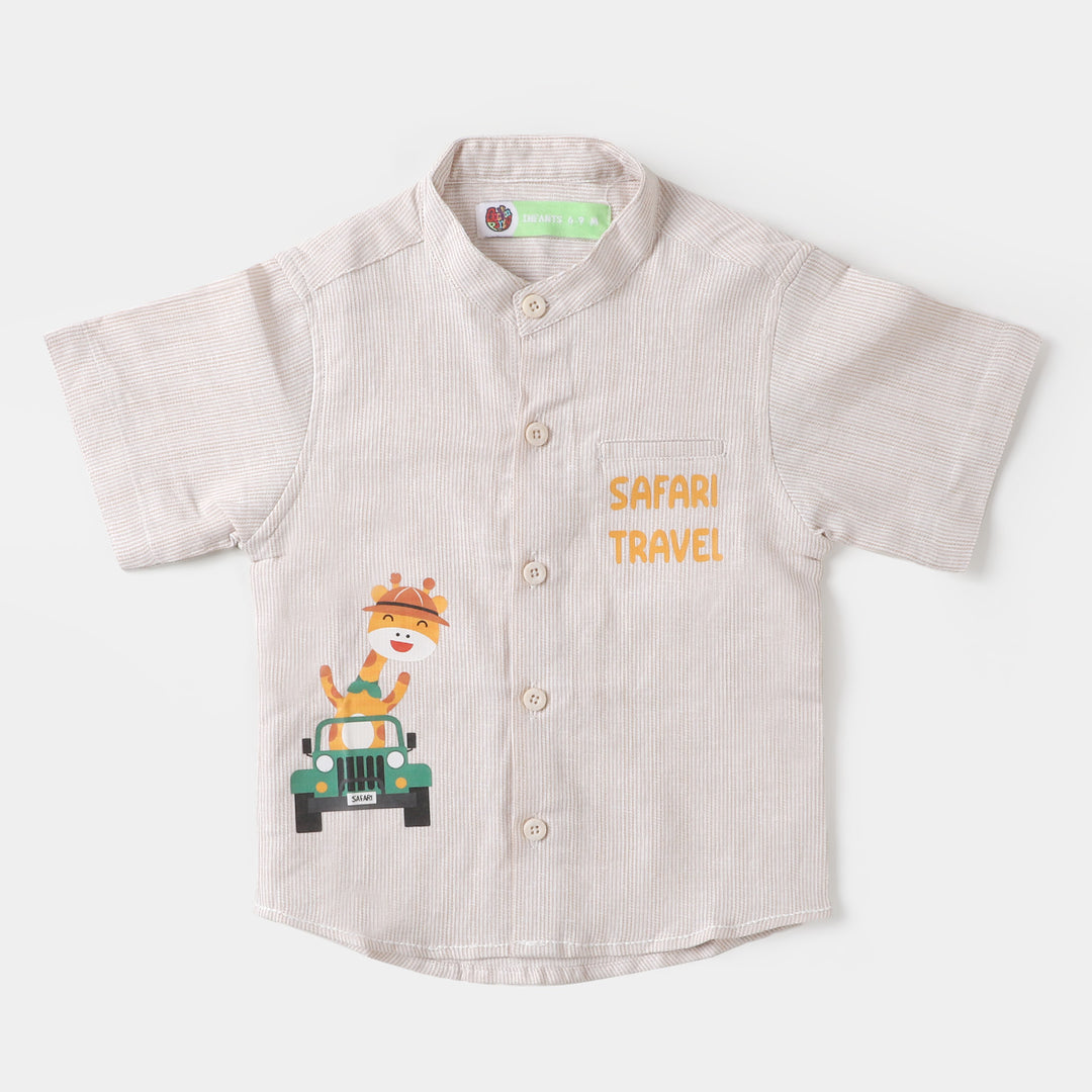 Infant Boys Casual Shirt Safari Travels - BEIGE