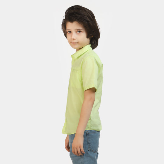 Boys Cotton Casual Shirt No Waves - Light Green