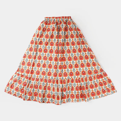 Girls Cotton Long Skirt - Multi