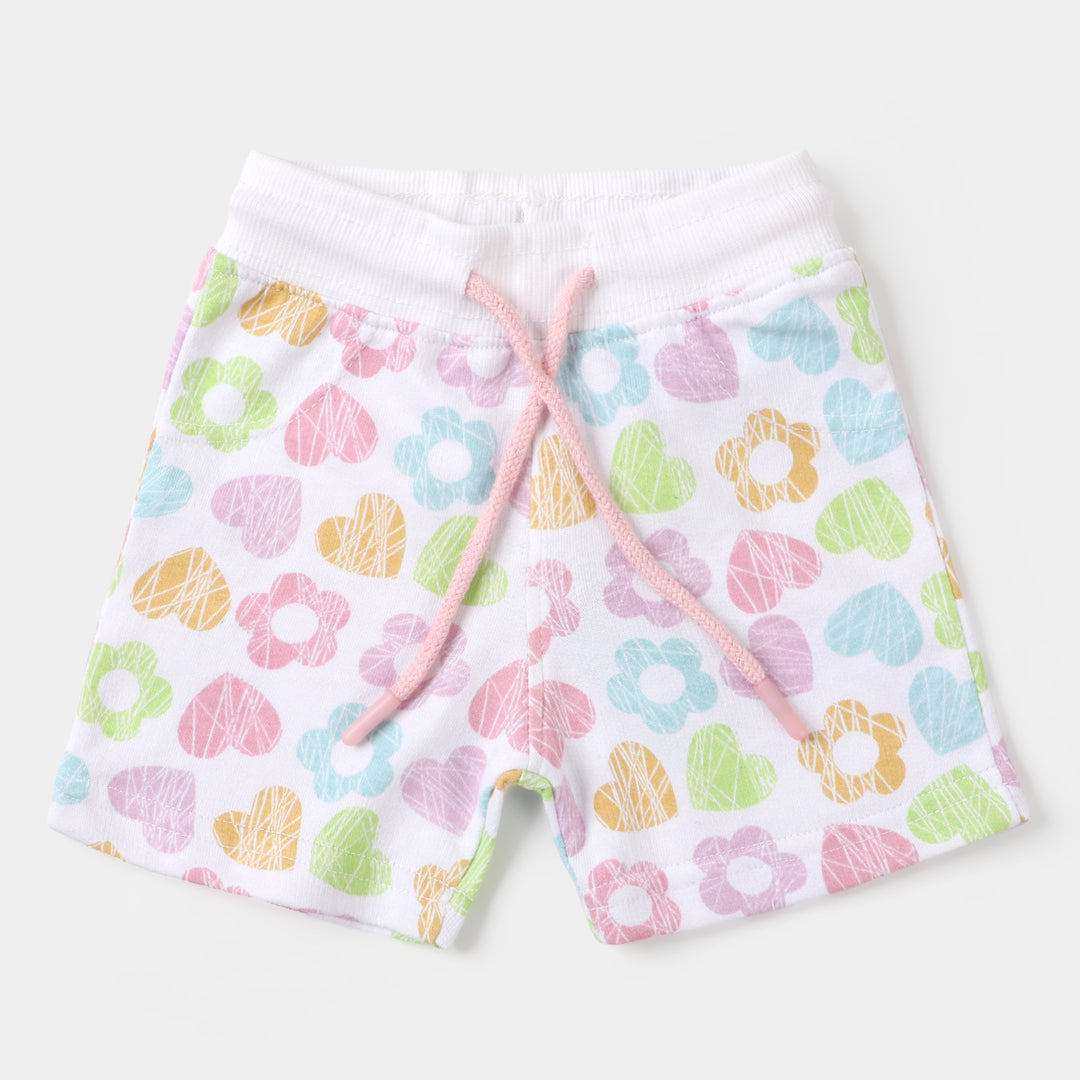 Infant Girls Knitted Short Flower - White