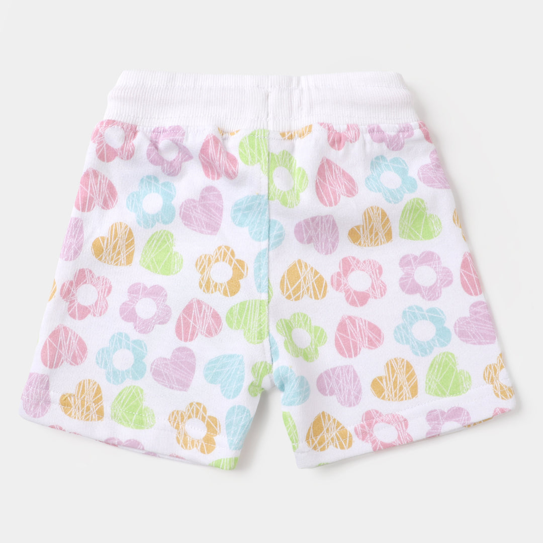 Infant Girls Knitted Short Flower - White