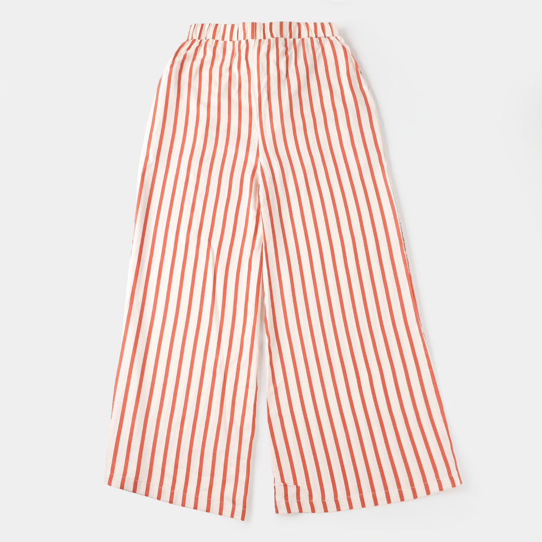 Teens Girls Cotton Culottes - Red Lining