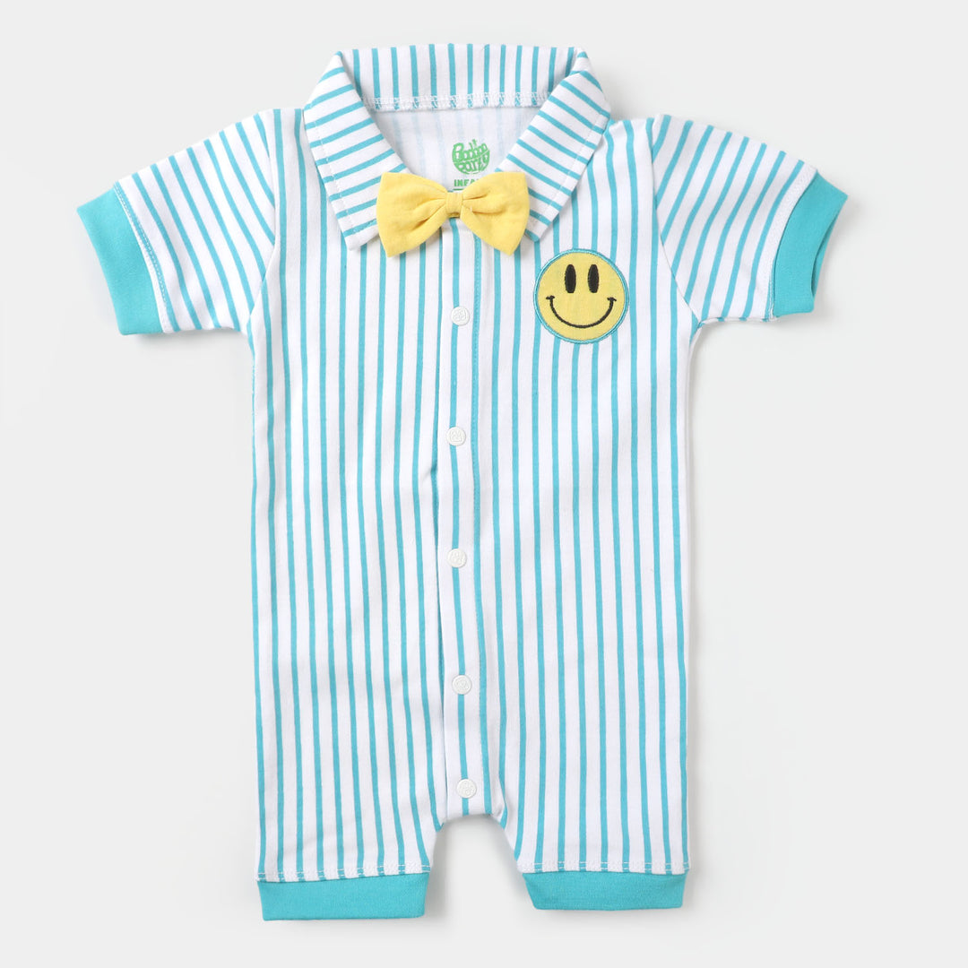 Infant Boys Knitted Romper Smiley - White