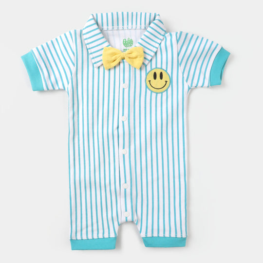 Infant Boys Knitted Romper Smiley - White