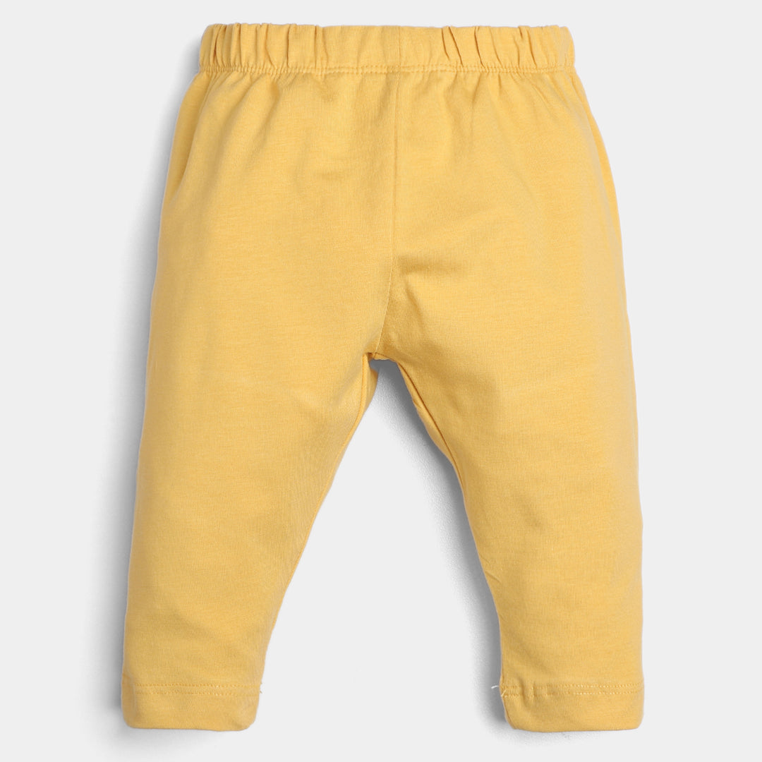 Infant Girls Lycra Basic Tights-Yellow