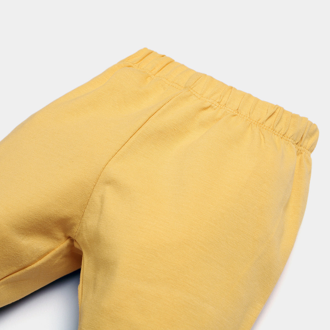 Infant Girls Lycra Basic Tights-Yellow