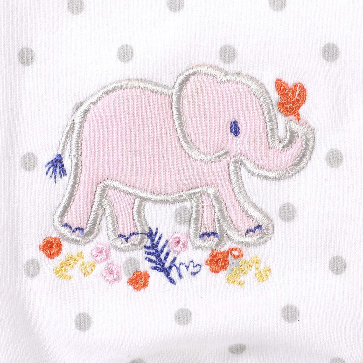 Infant Girls Knitted Romper Little Elephant - White