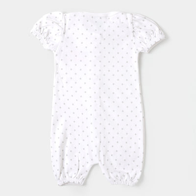 Infant Girls Knitted Romper Little Elephant - White