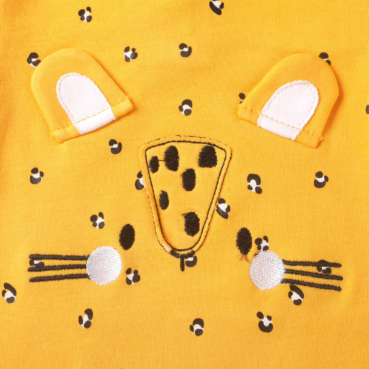 Infant Girls Knitted Romper Tiger Face - Citrus