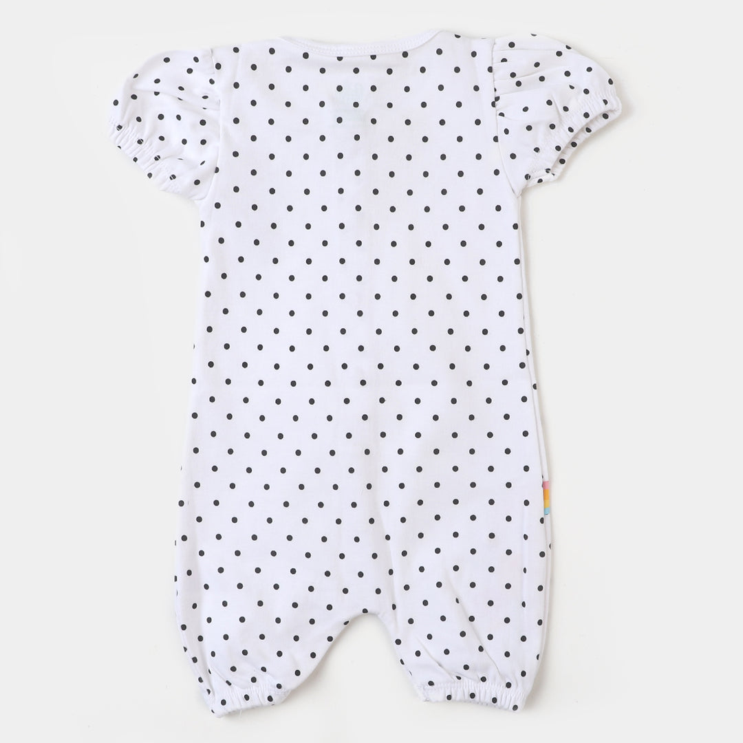 Infant Girls Knitted Romper Bee Flower-White
