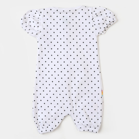 Infant Girls Knitted Romper Bee Flower-White