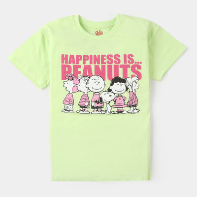 Girls T-Shirt H/S Peanuts  - Sharp Green
