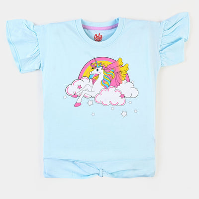 Girls T-Shirt Unicorn - Sky Blue