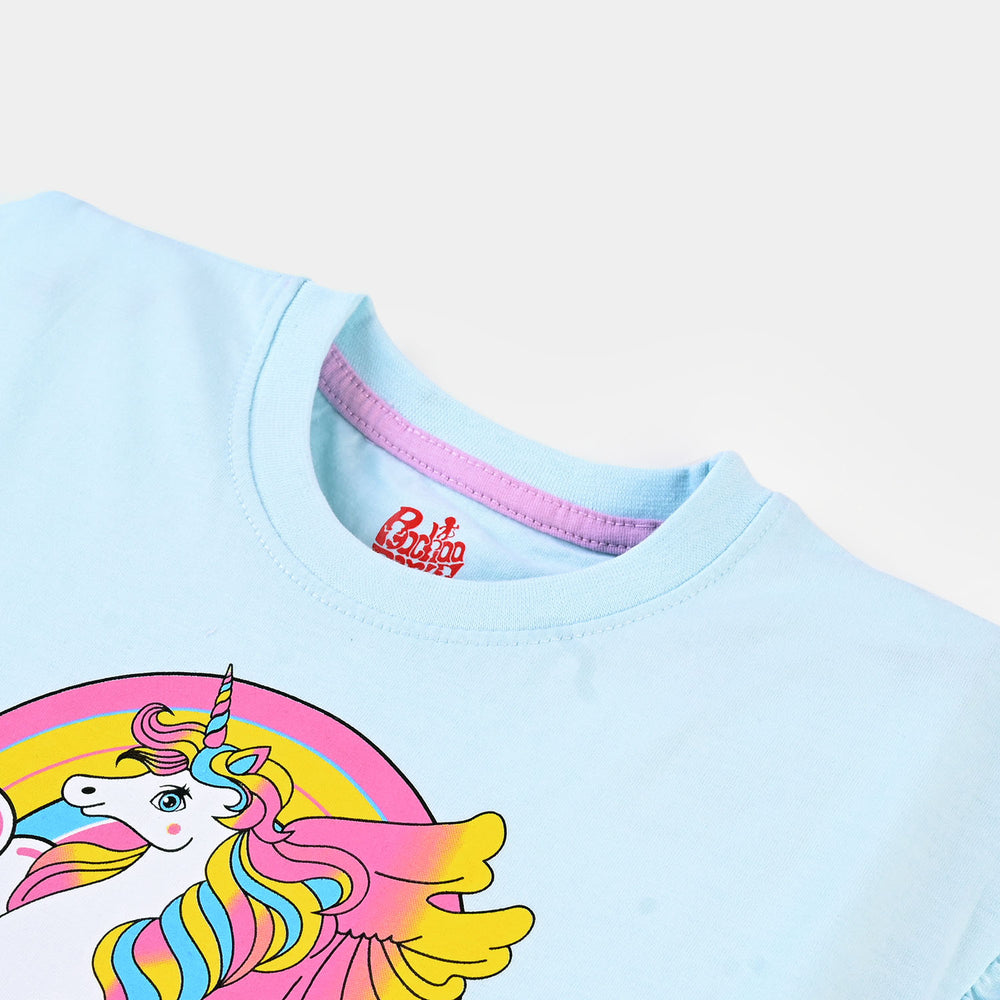 Girls T-Shirt Unicorn - Sky Blue