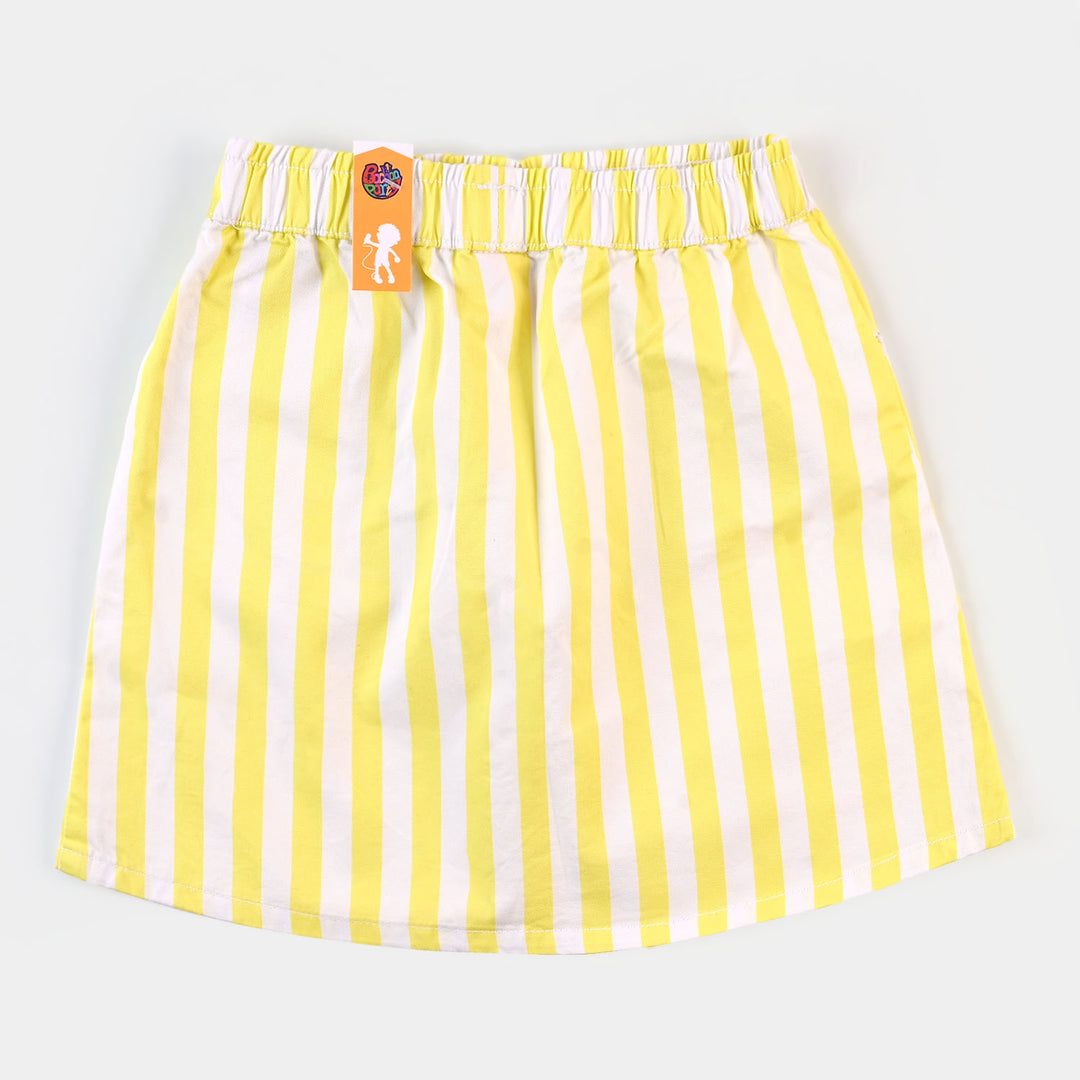 Girls Skirt Woven Yellow Stripes - Yellow Str