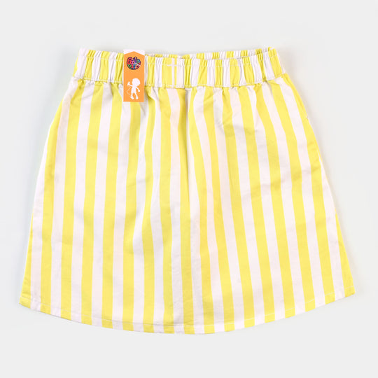 Girls Skirt Woven Yellow Stripes - Yellow Str