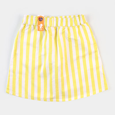 Girls Skirt Woven Yellow Stripes - Yellow Str