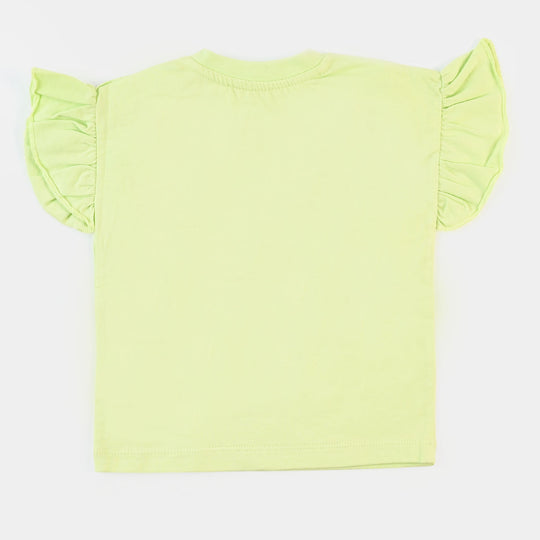 Infant Girls Cotton T-Shirt Ride  - Sharp Green