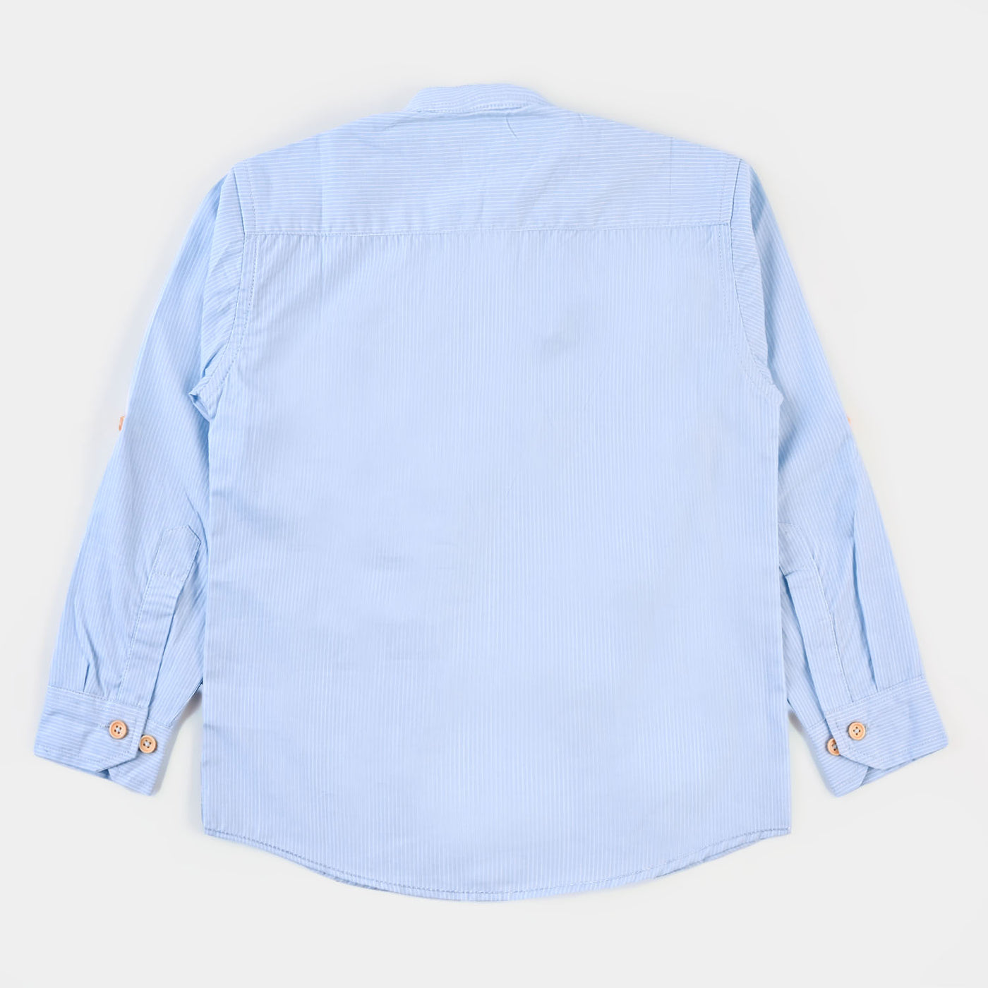 Boys Yarn Casual Shirt Pin Stripes - Neon Blue