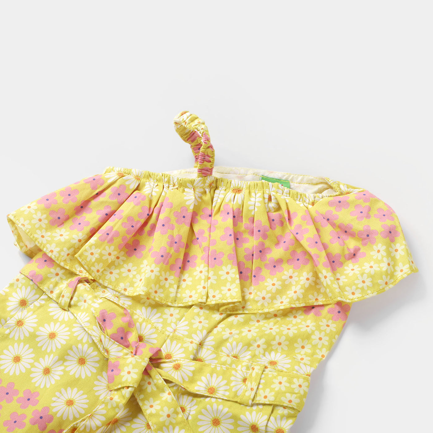 Infant Girls Cotton Jumpsuit - Yellow