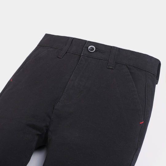 Boys Cotton Pant Basic-Jet Black