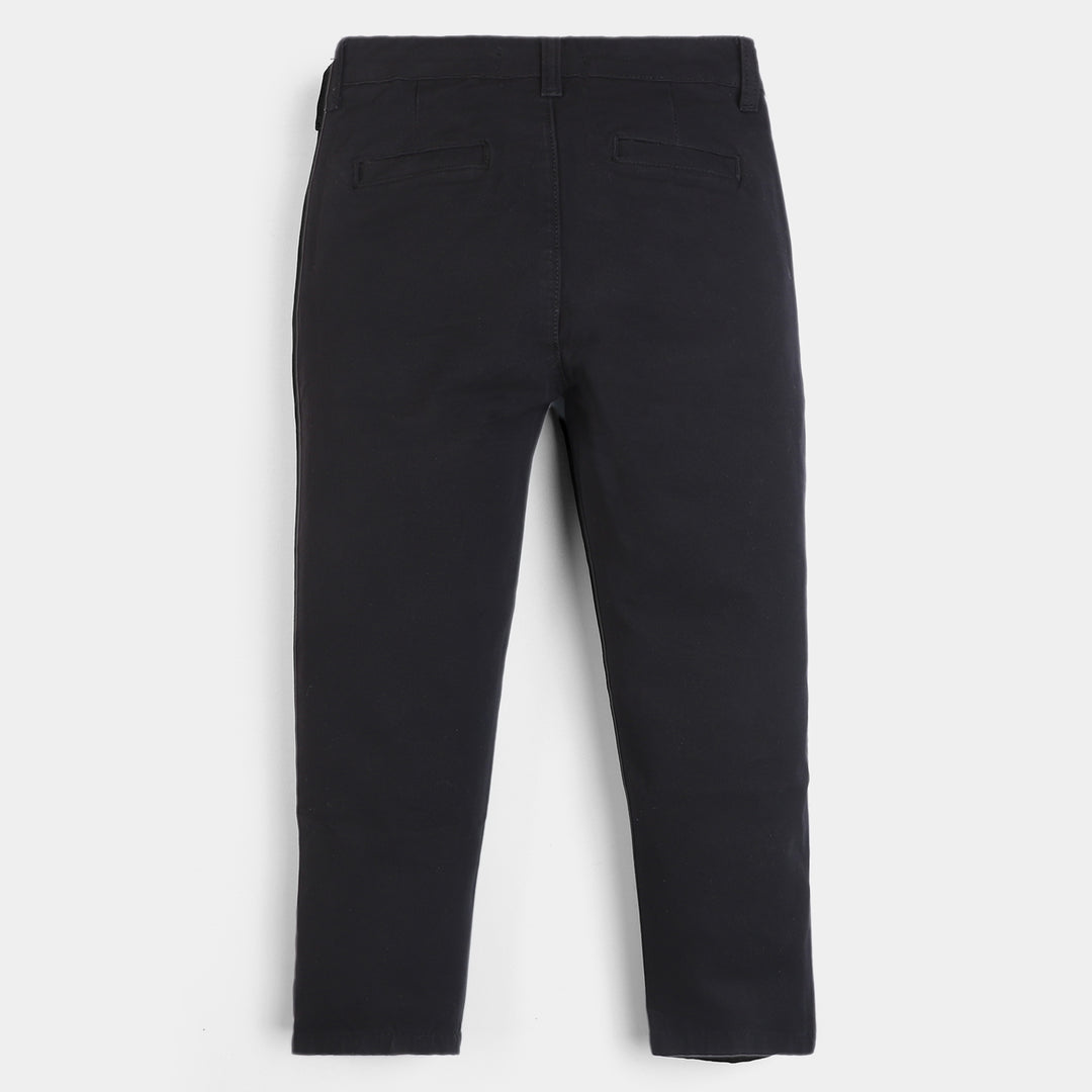 Boys Cotton Pant Basic-Jet Black