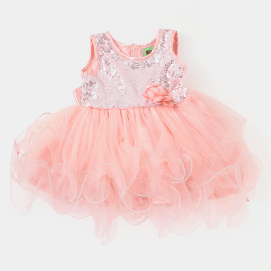 Infant Girls Fancy Frock Shinning Star - Peach