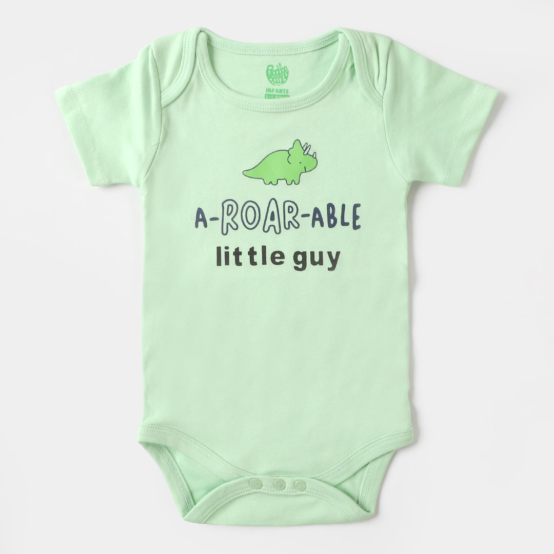 Infant Cotton Romper Roar Able - Green Ash
