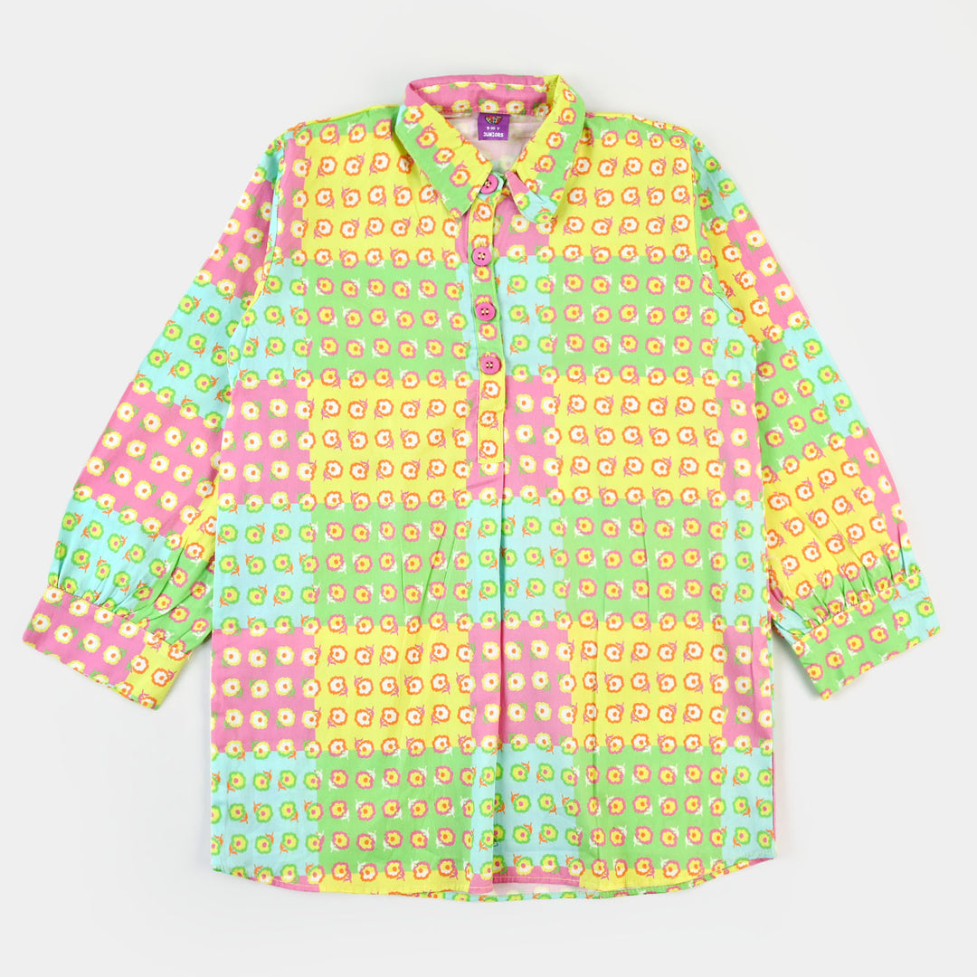 Girls Cotton Casual Top - Multi