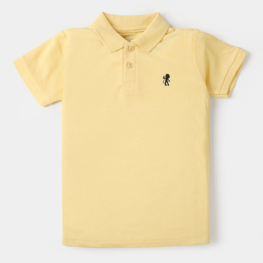 Boys Basic Polo T-Shirt - Light Yellow