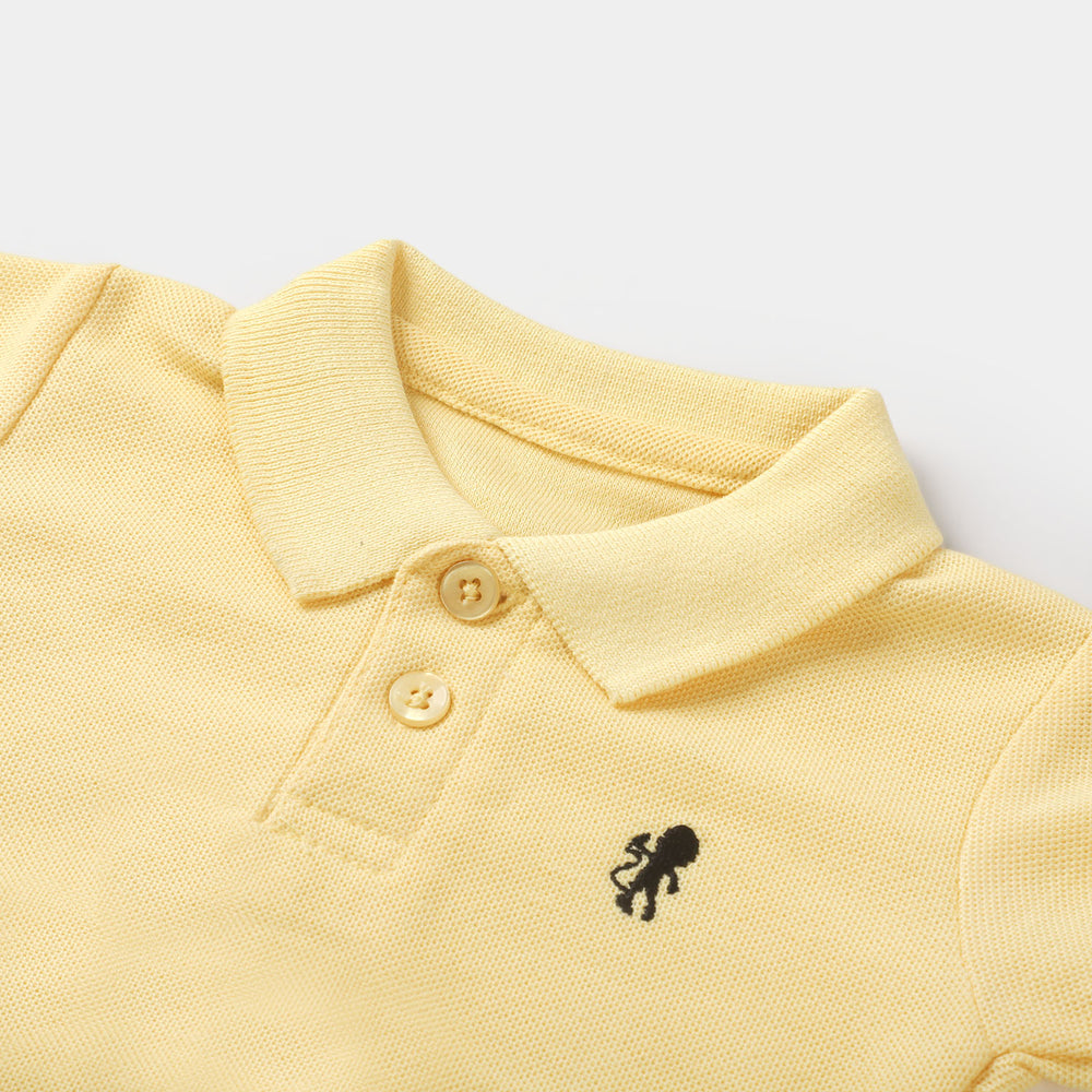 Infant Boys Basic Polo T-Shirt  - Lemon