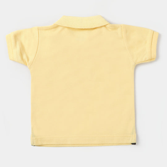 Infant Boys Basic Polo T-Shirt  - Lemon