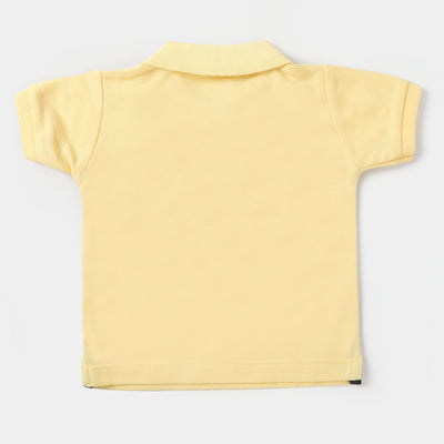 Infant Boys Basic Polo T-Shirt  - Lemon