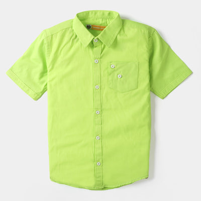 Boys Cotton Casual Shirt Lets Have Fun - Light Green