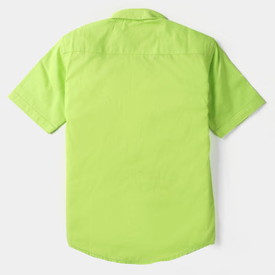 Boys Cotton Casual Shirt Lets Have Fun - Light Green