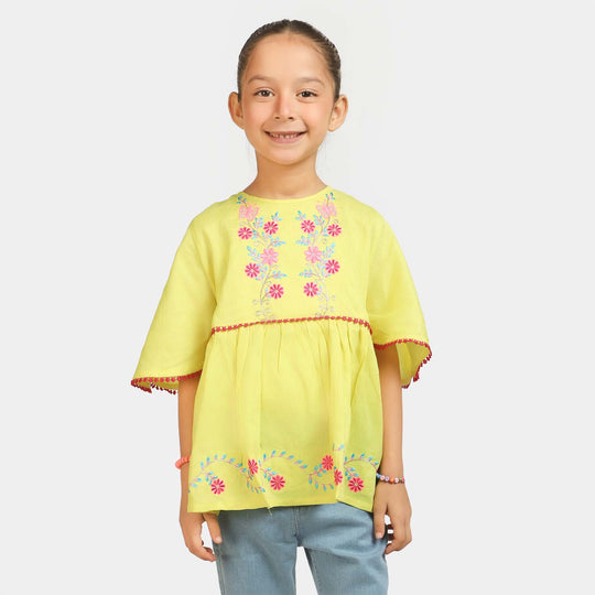 Girls Jacquard EMB Top Gorgeous - Yellow