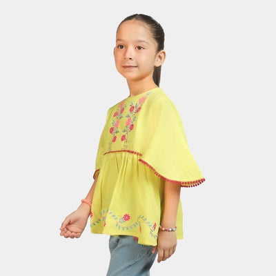 Girls Jacquard EMB Top Gorgeous - Yellow