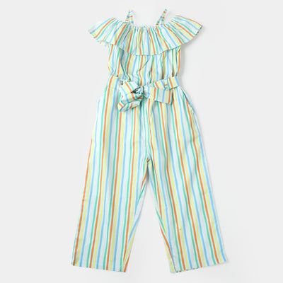 Girls Cotton Lining Jumpsuit - Multi