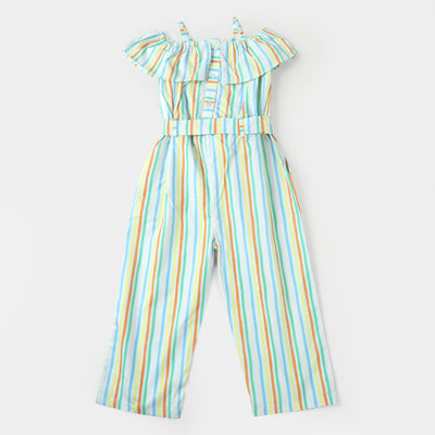 Girls Cotton Lining Jumpsuit - Multi