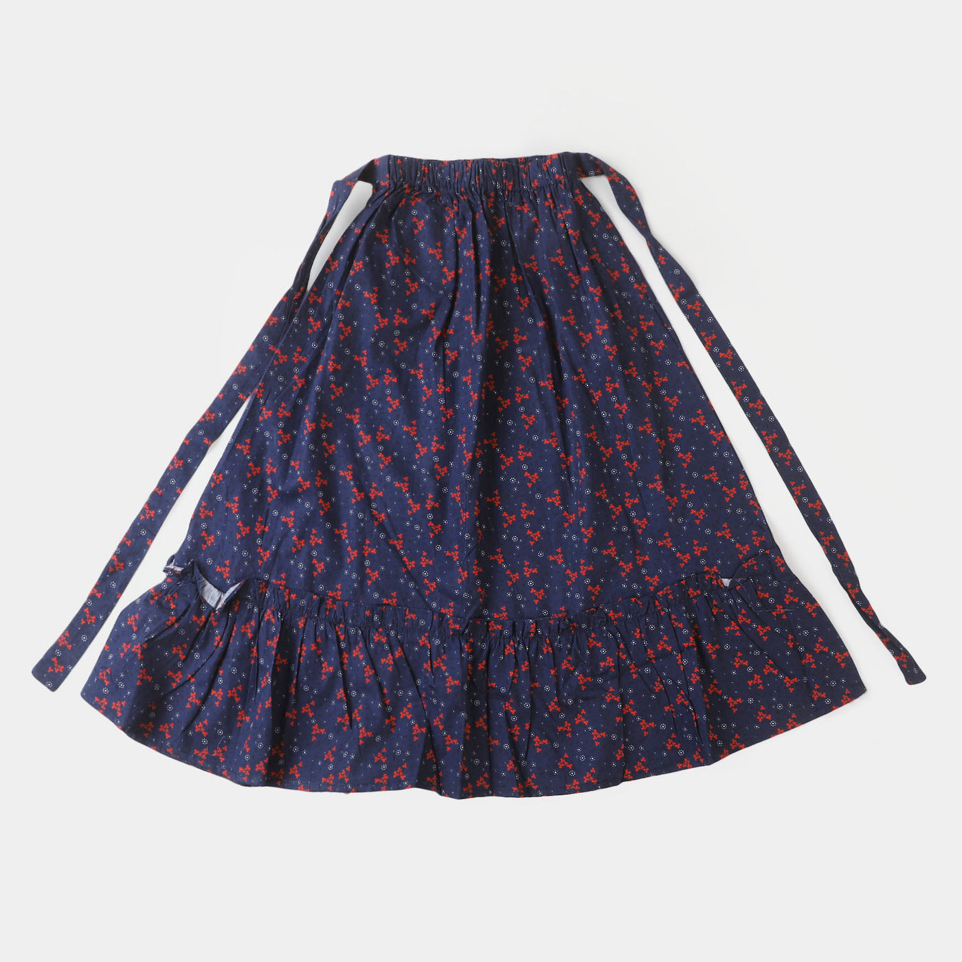 Girls Cotton Long Skirt - Navy Blue