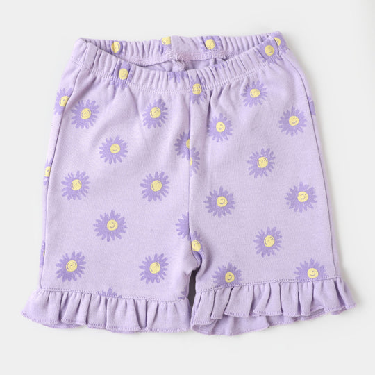 Infant Girls Cotton Set 2 Pc Sun Flower - Lilac