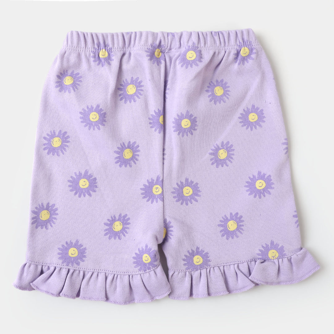 Infant Girls Cotton Set 2 Pc Sun Flower - Lilac