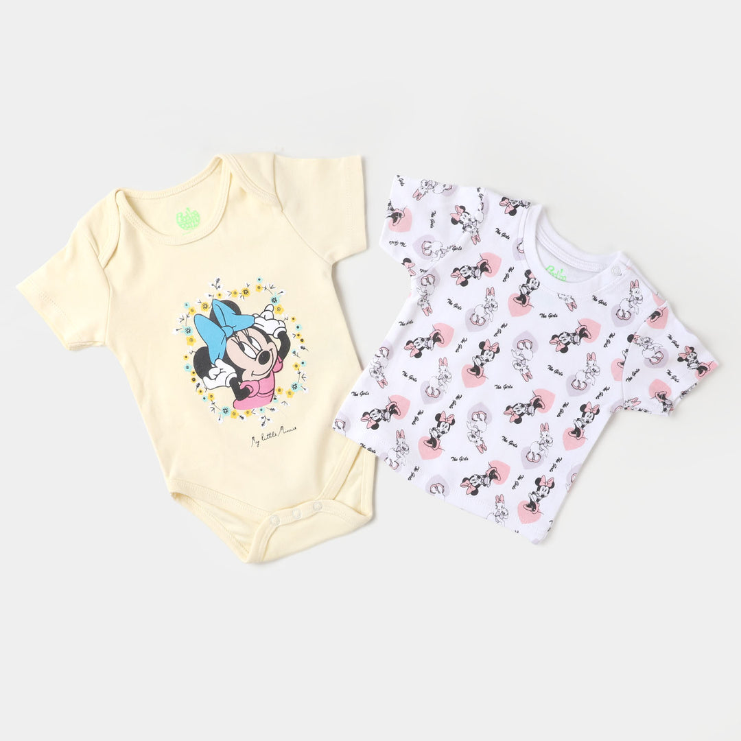 Infant Girls Cotton Set 2 Pc Character - White/Cream