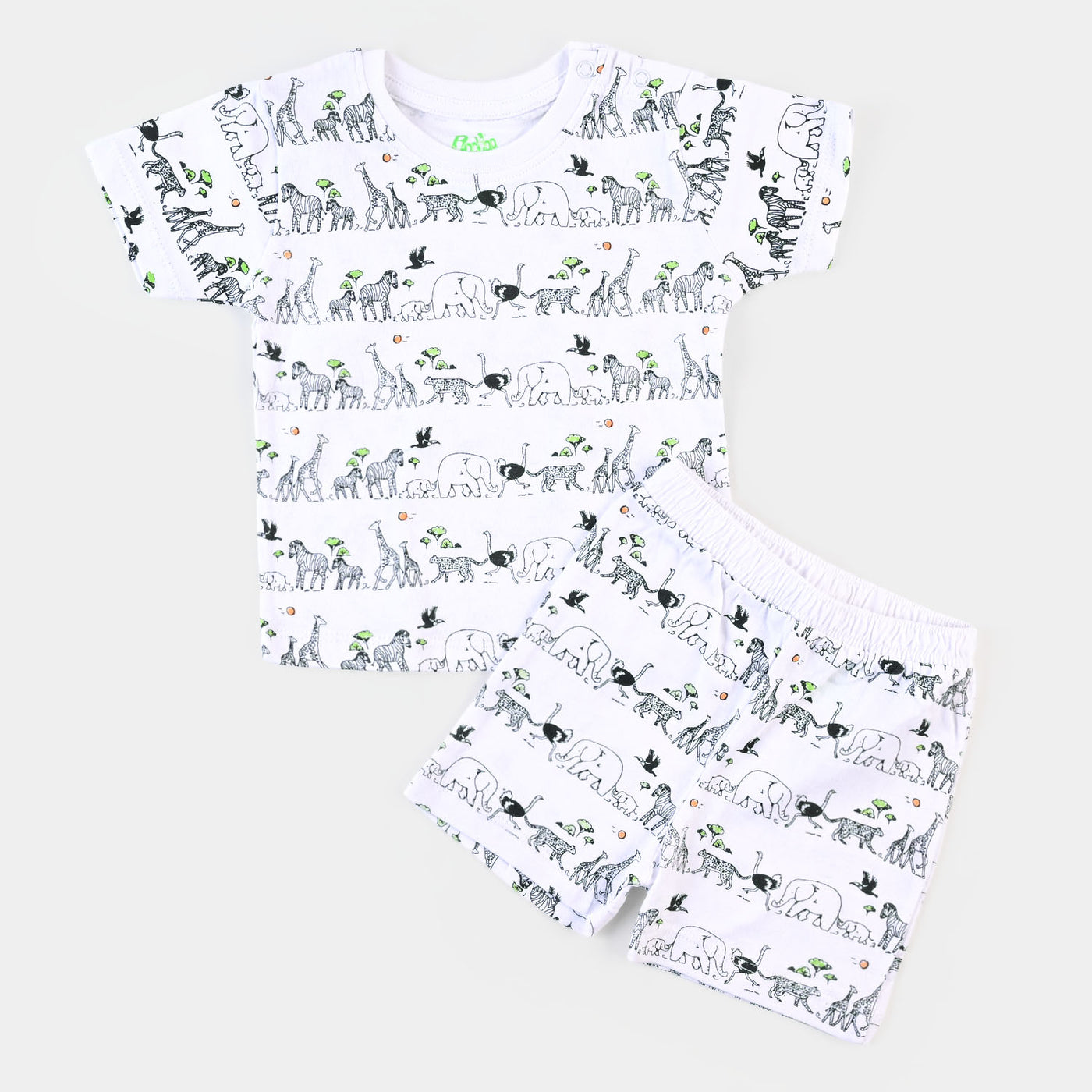 Infant Boys Set 2 Pc Animals - White